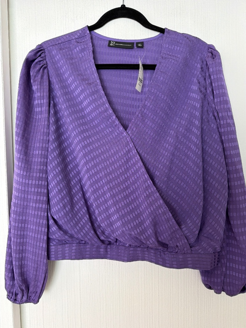 New York & Company Purple Wrap Blouse – Size Medium – New With Tags